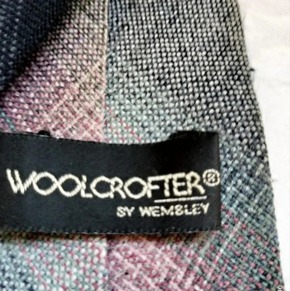 WoolCroft by Wembley Wool Blend Striped Skinny 3" Tie Necktie Woven - Picture 8 of 8